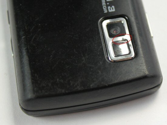 Pic. 17. Dent on the camera compartment