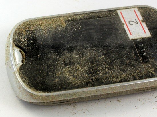 Pic. 14. Here’s how the Alcatel OT-708 looked like after the 1st stage of the dust test